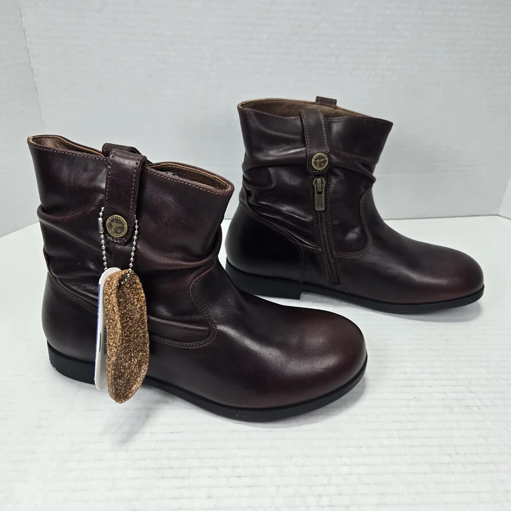 Birkenstock Sarnia Espresso Leather Chelsea Ankle Boots Size EU 36 narrow US 5